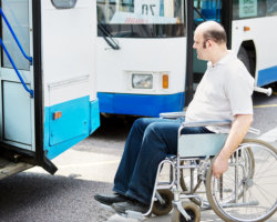 an elderly in a wheelchair