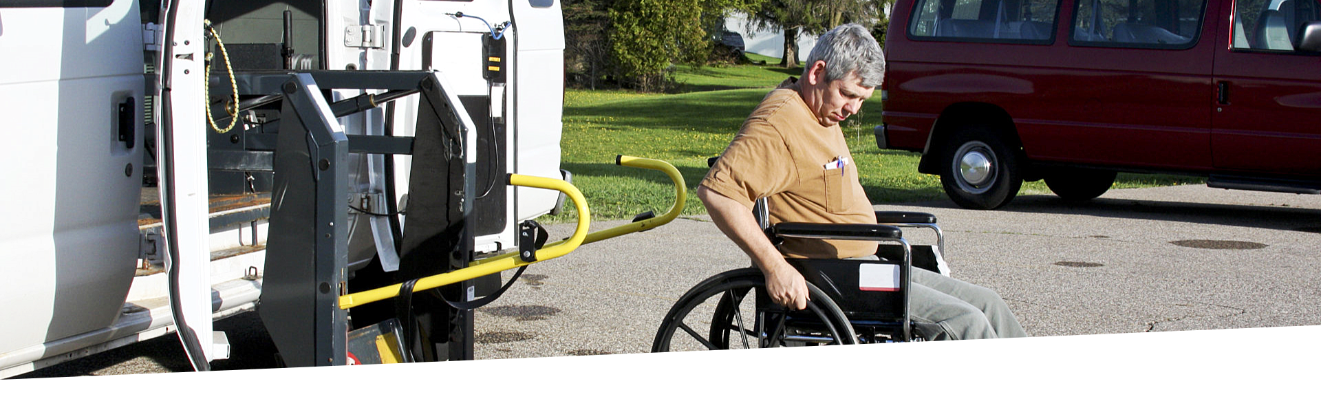 an elderly in a wheelchair